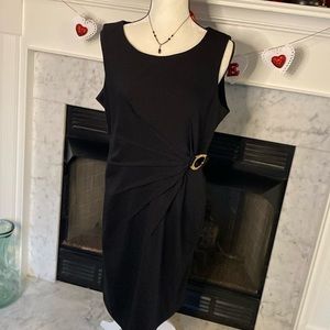 Calvin Klein black cocktail dress with gold detail size 14 - worn 2x
